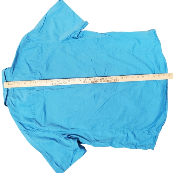 Perry Ellis Sky Blue Short Sleeve Shirt. 100% Cotton. Men's XL - Picture 9 of 9